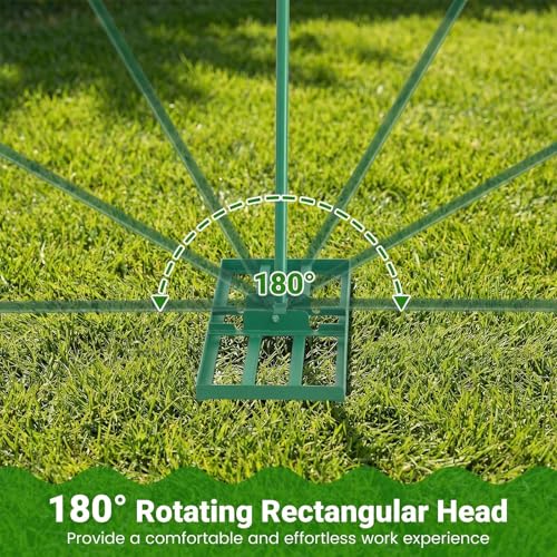 Goplus Lawn Leveling Rake, 30" x 10" Heavy Duty Level Lawn Tool w/ Ergonomic Handle for Soil, Effort-Saving Landscape Rake for Garden, Backyard, Golf Course, Farm, Pasture (Green) - color: Green
