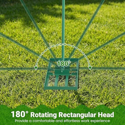 Goplus Lawn Leveling Rake, 30" x 10" Heavy Duty Level Lawn Tool w/ Ergonomic Handle for Soil, Effort-Saving Landscape Rake for Garden, Backyard, Golf Course, Farm, Pasture (Green) - color: Green