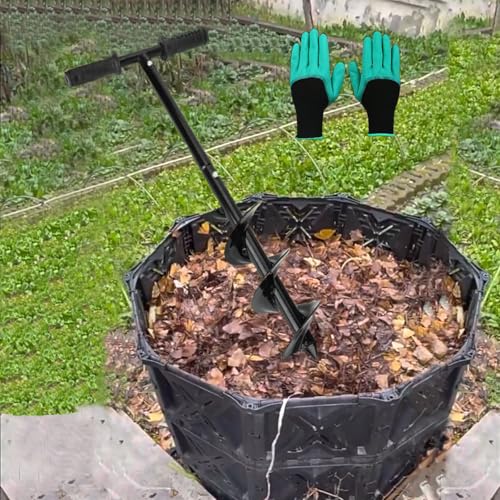 Compost Turning Tool,Compost Stirring Tool,Compost Aerator Tool Turner and Mixing Tool for Outdoor Compost Tumbler Bins Bags - size: 85*15cm