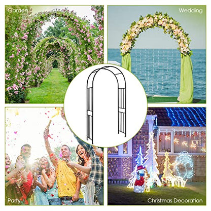 S AFSTAR Metal Garden Arch, 7.2ft/86 Outdoor Arbor for Various Climbing Plant Flower, Arch Trellis for Wedding Garden Bridal Party Festival Decoration, Easy-to-Assemble
