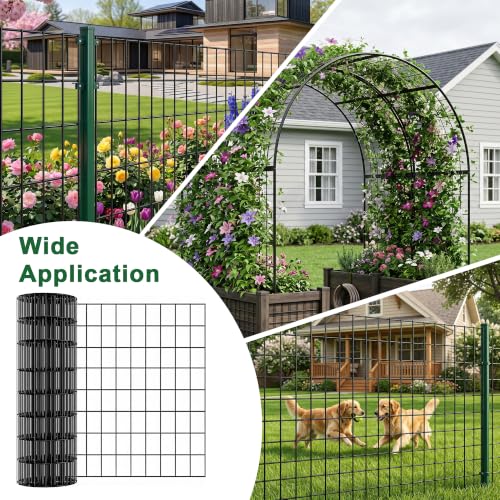 Black PVC Coated Welded Wire Fence 3FT(36") x 50FT, 16GA Garden Fencing Roll - size: 36in50FT