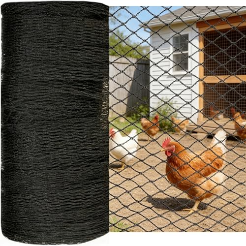 Bird Netting for Chicken Coop 15x15 FT, 1/2" Chicken Run Cover Net - size: 15x15 FT