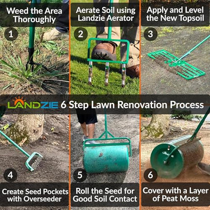 Landzie - Lawn Aerator Tool 42", Hollow Tine Core Aerator - size: Hollow Tine Aerator