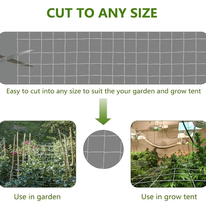 Garden Trellis Netting Roll 4x500ft 6inch Soft Mesh Nylon Heavy Duty Reinforced Garden Plant Support Trellis Net for Climbing Plants, Grape Racks, Growing Support Bean, Pea, Tomatoes,Vegetable - size: 4x500ft