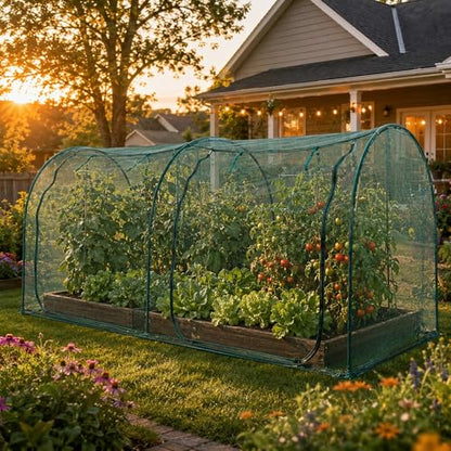 Large Tunnel 8.2'x4' Plant Netting Cover 4FT Tall Crop Cage Netting Pest Guard Cover for Vegetables Fruits Durable Gardening Net for Plant and Animal - style: 98*49*49inches Tunnel Net