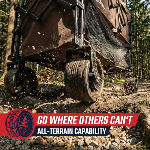 Sekey 400L Double-Decker Wagon, 500 lb Capacity, 50 in Extender - color: Khaki