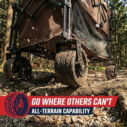 Sekey 400L Double-Decker Wagon, 500 lb Capacity, 50 in Extender - color: Khaki