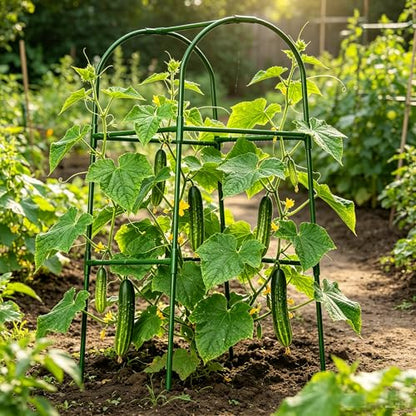 Cucumber Trellis for Plant Climbing- Cucumebr Arch Trelli for Flower Vine Vegetable Tomato Cage Raised Bed- Foldable Garden Tunnel Trellis