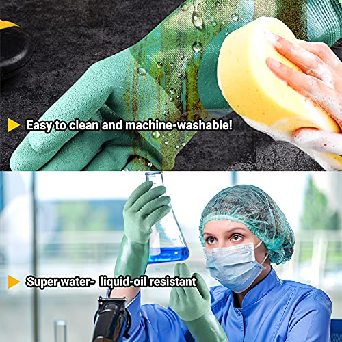 2 Pairs Women and Mens Rubber Coated Yard & Gardening Work Gloves for Gardening, Fishing, Clamming, Restoration Work - size: Large