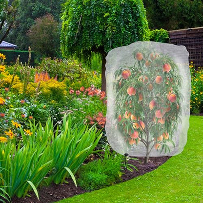 4 Pcs Insect Bird Barrier Tree Net with Drawstring, 4.9 x 3.2 Ft Garden Bird Netting Plant Cover, Fruit Tree Netting for Protect Plants Fruits Flowers from Insect Bird Eating - color: 4 Pcs, size: 4.9x3.2 ft