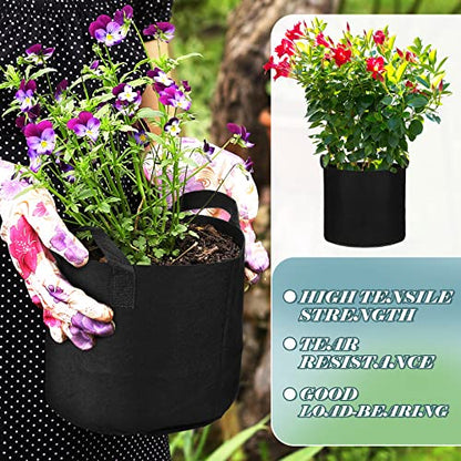 Hoolerry 7 Pack Black Plant Grow Bags, 4 Sizes Fabric Pots with Handles