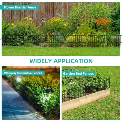 30 Panels Animal Barrier Fence, No Dig Fences, 13in(H) X 42.5ft(L) Garden Fence Animal Barrier for Rabbit and Dog Under Fencing Barrier, Rustproof Metal Fences Border for Outdoor, Yard, Patio - size: 30 Panels-42.5ft(L)x13in(H)