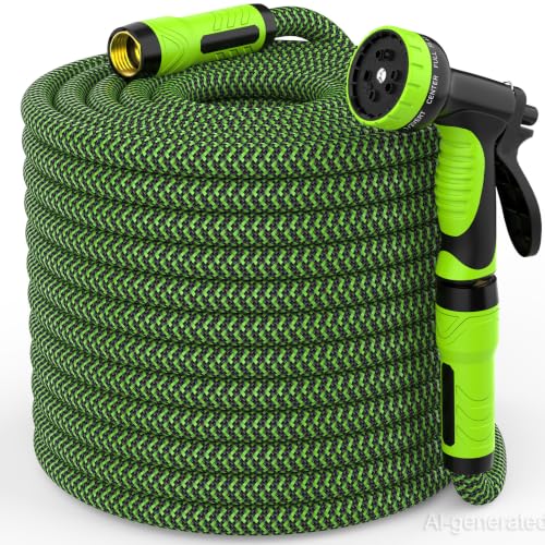 NON-EXPANDABLE Garden Hose 75ft x5/8'', Heavy Duty Flexible Water Hose with 10-Function Sprayer, Lightweight, Leak Proof, Durable Fabric Skin, Pressure Resistant for Yard, Outdoor - size: 75ft