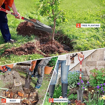 Drain Spade Garden Digging Serrated Shovel 44 inches - style: Garden