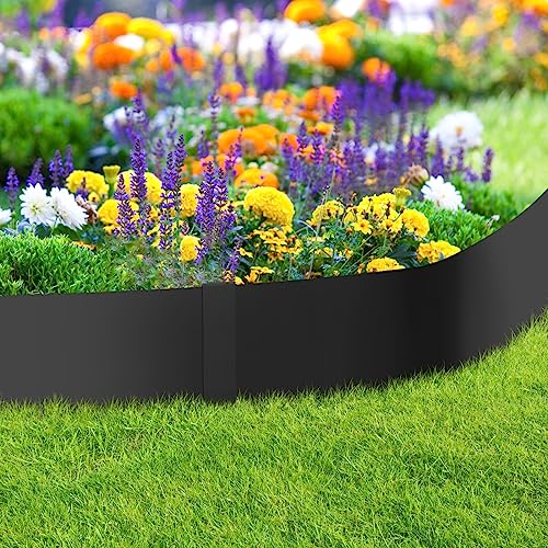 20ft. 40" L × 8" H Metal Landscape Edging, 6 Pack Garden Border - color: Black, size: 8 Inch