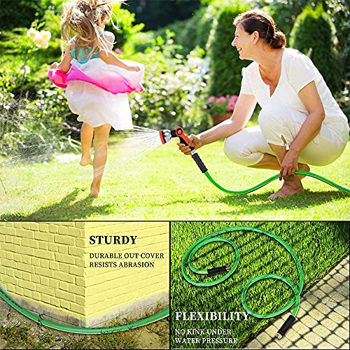 HQMPC Garden Hose 5/8"IDx20' Hose For Garden Lawn Watering Durable PVC Non Kinking Heavy Water Hose with Brass Hose Fittings (20 FEET) - size: 20 Feet