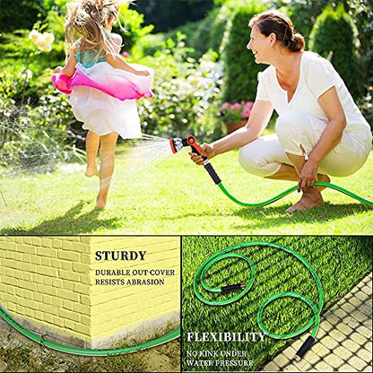 HQMPC Garden Hose 5/8"IDx20' Hose For Garden Lawn Watering Durable PVC Non Kinking Heavy Water Hose with Brass Hose Fittings (20 FEET) - size: 20 Feet