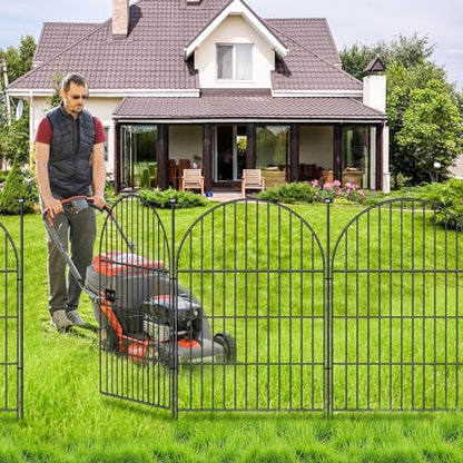 ADAVIN Tall Garden Fence with Gate, 32in 4 Panels Fencing for Yard 8.8 Ft - color: Black, size: 32in(H)x27in(L) 3 Panels + 1 Gate