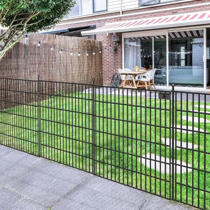 15 Panels No Dig Garden Fence with Gate, 32 in(H) X36.3 ft(L) Metal Fence Panels, Thickened Rustproof Garden Fencing, Animal Barrier Fence for Dogs, Rabbits, and Patio - size: 32 in(H)×29in(L)