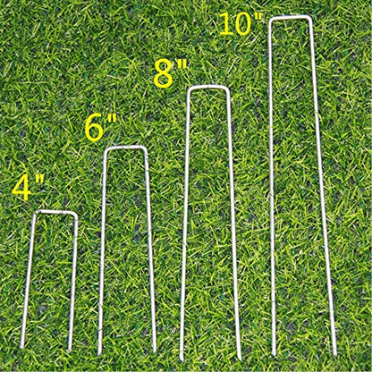 200 Pack 8 Inch 11GA(0.12inch) Galvanized Landscape Staples Garden Stakes Fence Netting Pins Ground Spikes Sod Cover Fabric Pegs - size: 8"x1" 11GA Galvanized 200 Pack