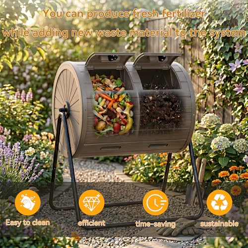 DRATO Compost Bin Outdoor 37.5 Gallon Gray - color: Gray
