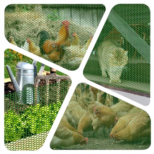 Green Plastic Wire Mesh Fence 16In x 10Ft, Chicken Wire Fencing for Poultry - color: Green, size: 16IN x 10FT