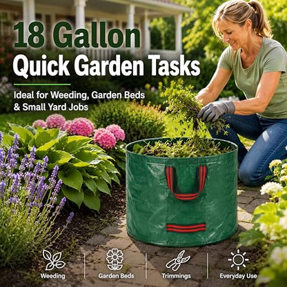 72 &18 Gal Reusable Yard Waste Bags, Lawn bags for Leaves & Lawn Cleanup - size: 1 Count (Pack of 2)