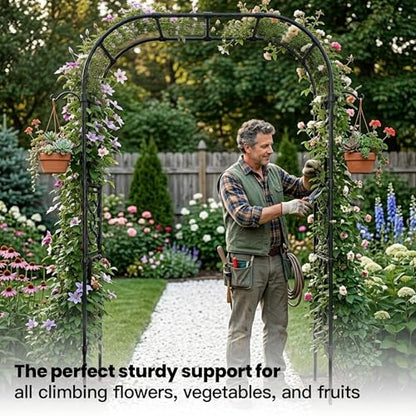 Heavy Duty Garden Arch Trellis,70.9 x 98.4 in, with Lattice - size: 70.9"W x 98.4"H
