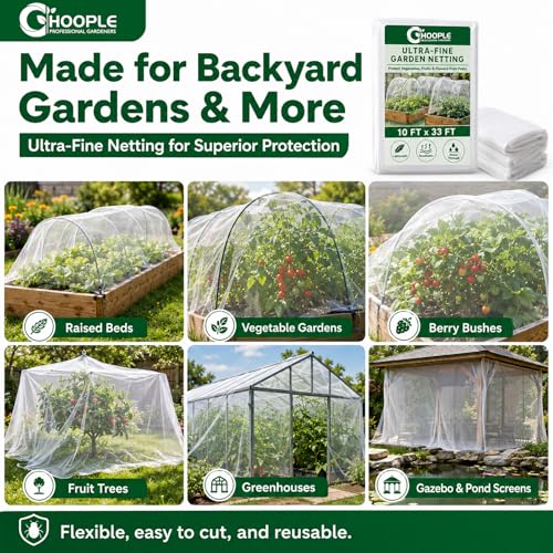 10 ft x 33 ft Garden Netting Pest Barrier, Ultra-Fine Garden Mesh Netting for Garden Protection, Plant Covers Bird Netting for Vegetables, Raised Beds, Blueberry Bushes and Fruit Plants - size: 10 ft x 33 ft