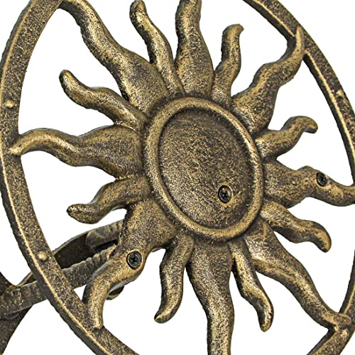 Zeckos Garden Hose Holder Sun 11.5 Inch Cast Iron Bronze - color: Sun - Bronze