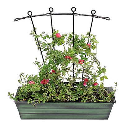 Achla Designs Galvanized Window Flower Box Planter-Green-Small (22" L x 6" W x 5" H) - color: Green, size: Small