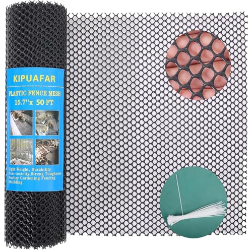 Pet Proof Barrier Net, Black Plastic Chicken Wire Mesh Fencing, Balcony Cat Safety Net & Garden Snake Barrier, Heavy Duty Protection for Chicken Coops, Rabbit Hutches, Dog Kennels (Black, 15.7IN*50) - color: Black, size: 15.7 IN * 50 FT