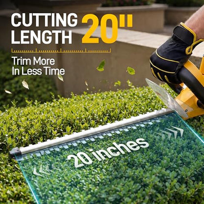 20" Hedge Trimmer Cordless for Garden, 5/8'' Blade Gap, 2×2.0Ah Batteries