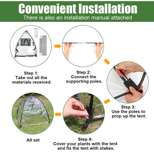 RooTrimmer Plant Covers Freeze Protection, Outdoor Garden Frost Cover, Plant Covers from Animals, Garden cloches for Plants, Reusable Shrub Small Greenhouse (Transparent, 4-Pack) - color: Clear, size: 28*30in 4P
