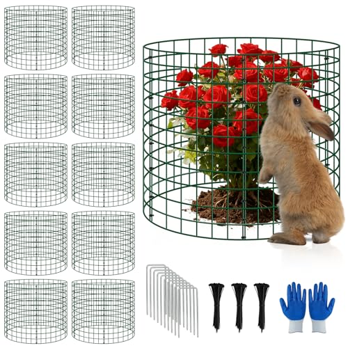 10 Pack 12x12 Inch Plant Cages, Metal Garden Protector from Animals - color: 10 Pack, size: 12x12 IN