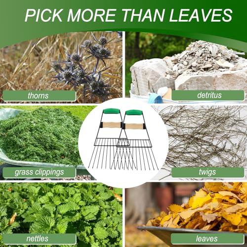 Altdorff Steel Leaf Scoops, Hand Rakes for Picking Up Leaves, Sturdy Garden Large Leaf Grabber Leaf Rake for Picking up Leaves, Collect Garbage and More
