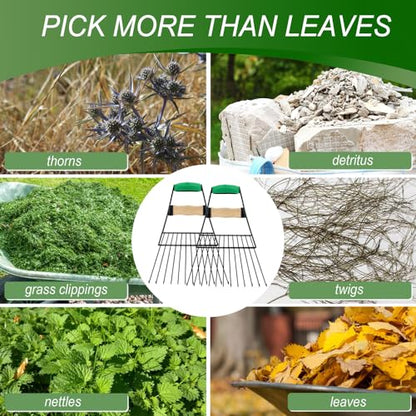 Altdorff Steel Leaf Scoops, Hand Rakes for Picking Up Leaves, Sturdy Garden Large Leaf Grabber Leaf Rake for Picking up Leaves, Collect Garbage and More