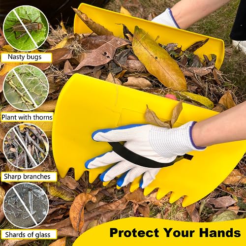 Leaf Scoops Hand Rakes, Leaf Scoops and Claws with Garden Bag and Gloves, Lightweight Plastic Leaf Scoop, Large Leaf Grabbers for Picking Up Leaves, Clippings, Grass(Scoops + Garden Bag) - style: Scoops & Rake