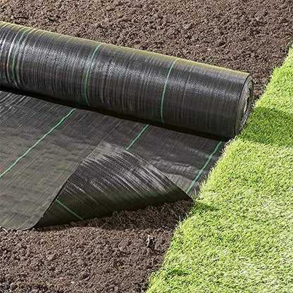 Agfabric 5x100ft Landsacpe Ground Cover Heavy Duty PP Woven Weed Barrier,Soil Erosion Control and UV stabilized, Plastic Mulch Weed Block - size: 5x100ft