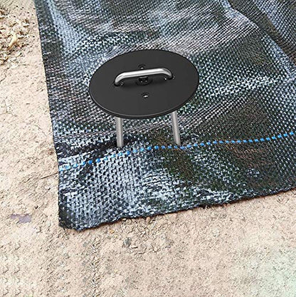 AAGUT Landscape Staples 6 Inch with Gaskets, Galvanized Garden Stakes - size: 6'' x 100Pcs-11Ga With Gaskets