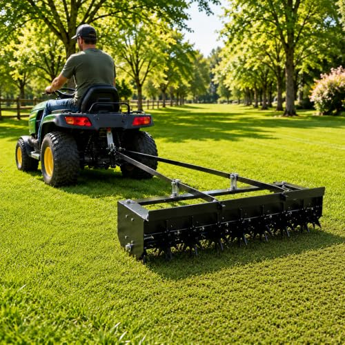 31-Inch Tow Behind Aerator for Lawn Tractors, ATVs, Yard and Garden