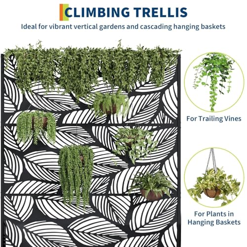 Garvee Metal Raised Garden Bed with Trellis and Wheels, 71"x47"x16" - color: Birch Leaf, size: with wheels