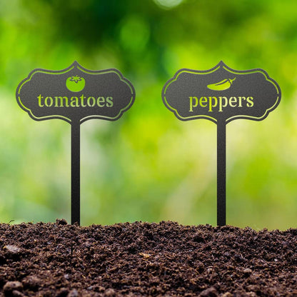 RealSteel Metal Seed & Plant Markers – Elegant Indoor & Outdoor Garden Stakes – Durable Herb, Vegetable & Fruit Plant Labels for Pots, Raised Beds & Greenhouse – Farmhouse Garden Gift - (Herbs) - style: HERBS
