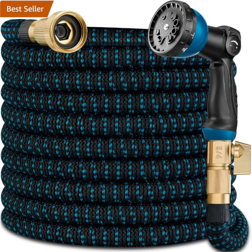 75 ft Expandable Garden Hoses - New Upgrated Expanding Water Garden Hose - Retractable,Flexible,Less Kink-Free & Tangle Car Washing Pipe for Yard, Outdoor