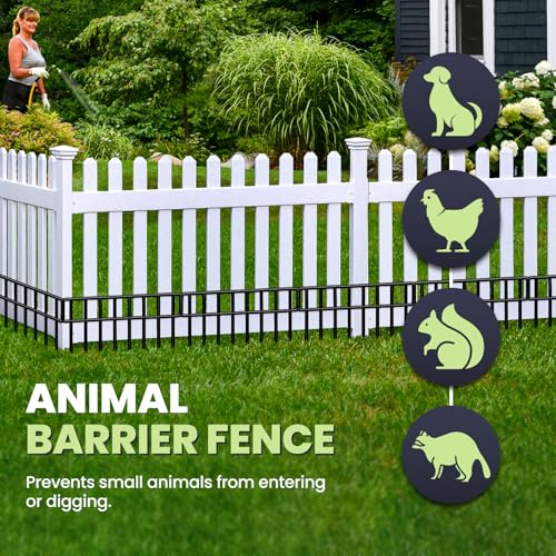42.5FT No Dig Fence Panels - 30 Pack Garden Fence Animal Barrier Rustproof Metal Dog Fence Panels for Yard, Anti Digging Barrier Garden Edging Border Fencing for Outdoor, Yard, Rabbit - size: 30 Pack,41.8Ft