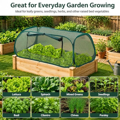 2 Pack Raised Bed Garden Covers,Pop Up Mesh Plant Covers, 45"X22"X16"