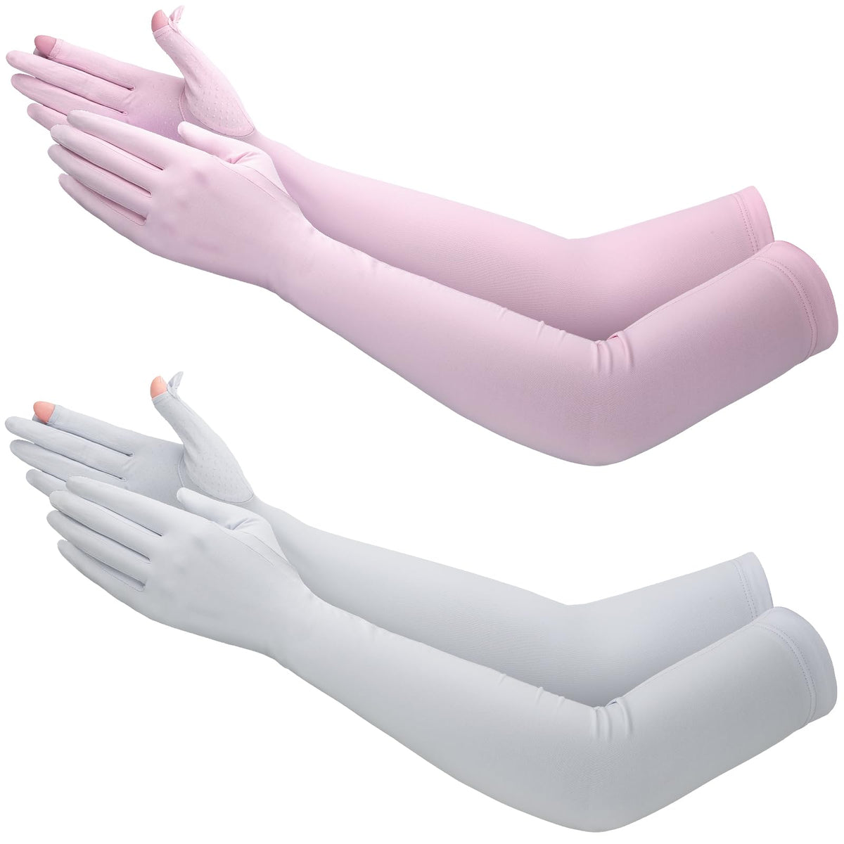 Jecery 2 Pairs Driving Gloves Women UV Protection Long - color: Gray, Purple