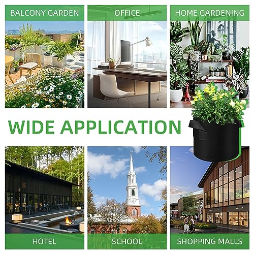 LITLANDSTAR 50 Pack 3 Gallon Plant Grow Bags, Breathable Felt Non-Woven Aeration Fabric Plant Grow Pots, Garden Planting Containers for Nursery Vegetable Flower Grow Bags with Handles (9.8x8.7nch) - size: 3 Gallon