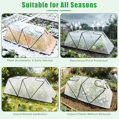 2 Pack Foldable Plant Covers Freeze Protection, Two Dual Layer Skylights - size: Foldable-2Pack