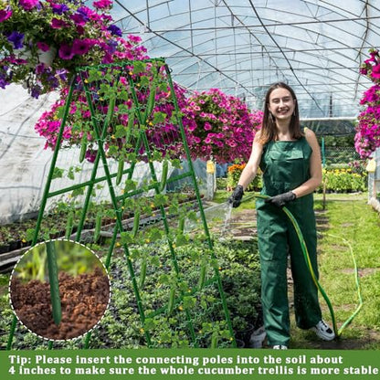 2 Packs Cucumber Trellis for Raised Beds, 31 X 47 Inch Adjustable Size A-Frame Garden Trellis for Climbing Plant Outdoors with Climbing Net and Plant Support Clip for Vegetable Grape Garden Supplies - size: 2pack 31 x 47 Inch